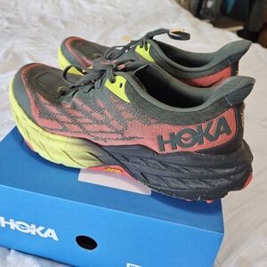 HOKA Speedgoat 5 Men's Running Shoes in Orange and Yellow